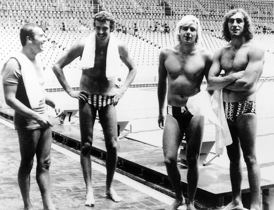 Az 1976-os olimpia csillagai: Gyarmati Dezső, Szívós István, Csapó Gábor és Faragó Tamás (Fotó: MTI)